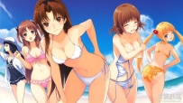 夏天,海滩,比基尼,动漫美少女4K壁纸 3840x2160像素